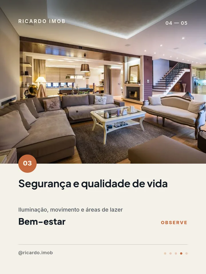 Página 4 de 5 — Segurança e qualidade de vida: iluminação, movimento e áreas de lazer — bem-estar.